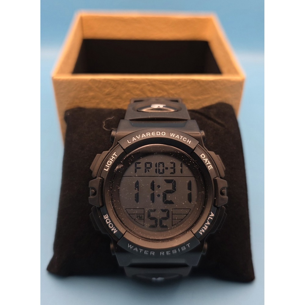 Men's Lavaredo Digital‎ Sport Watch Black Water Resistant Up To 50 Meters #0290